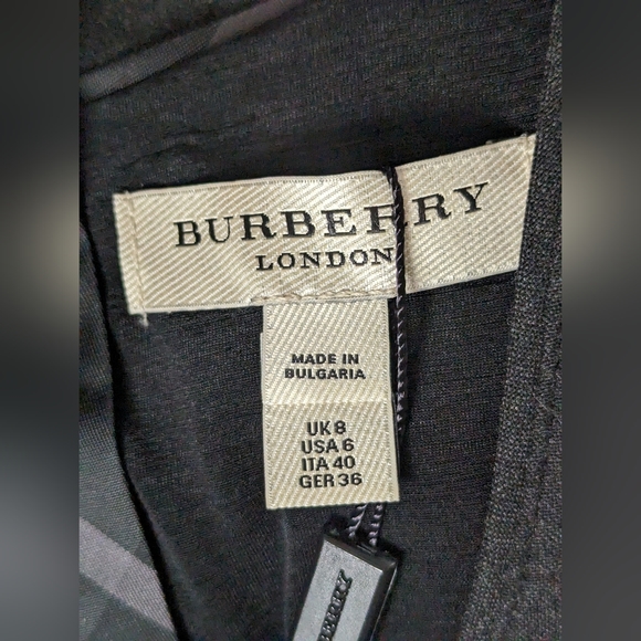 Burberry Grey & Black Short Sleeve Sheath Dress Size 6 us New with tag - Picture 6 of 8